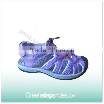 New Velcro Lace Up Purple School Girl Sandal