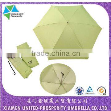 UPF 50+ super anti-UV 5-fold flat pocket shining fabric umbrella                        
                                                Quality Choice