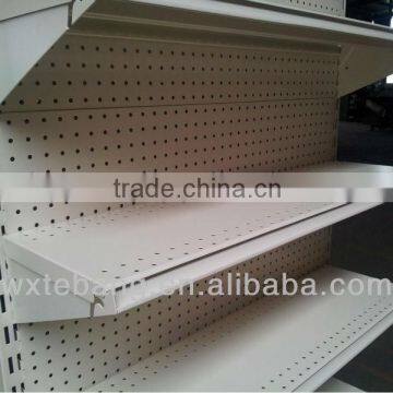 Punch holes back board panel shelf