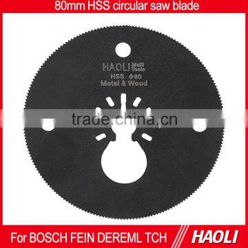 80mm(3-1/8'') HSS quick change segment oscillating muti tool saw blade for fast cutting wood,drywall and soft plastics