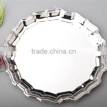 Round Plate Modern Design Silver Platter Metal Plate Serve up Entertaining Breakfast Collect Mails for Hotel Household photo-4