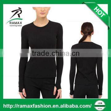 Ramax Custom Women Running Yoga Exercise Round Neck Long Sleeve T Shirt