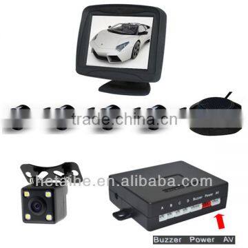 led parking sensor system car reverse backup radar with 3.5inch monitor camera