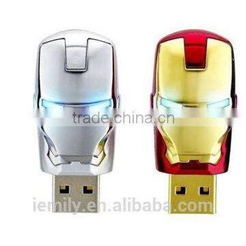 USB Flash Disk ,Iron man usb disk with LED,Promotional gifts Iran man usb pendrive