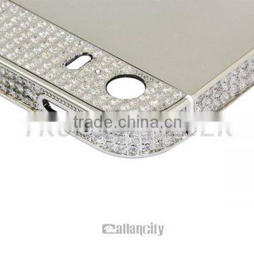 2015 New design for iphone 5s Real Platinum housing replacement with shiny diamond