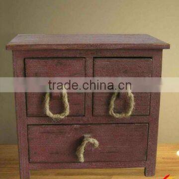 retro style console old wooden bedside cabinet in living room