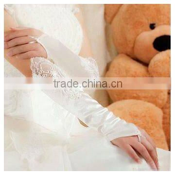 2015 Stretch Satin Fingertips Elbow Length Wedding Gloves photo-2