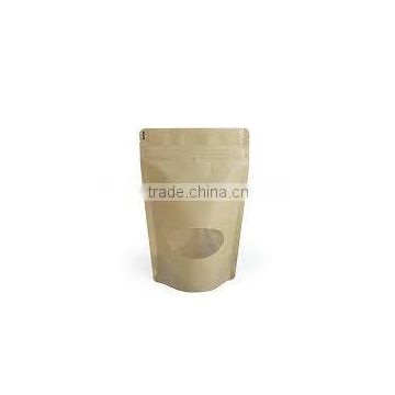 resealable zipper kraft paper bag with window