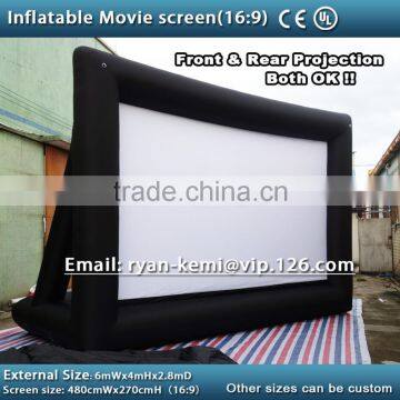 6x4m inflatable rear projection movie screen large inflatable movie screen inflatable projection screen for sale