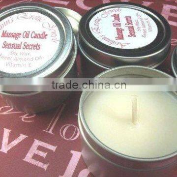 Scented Soy Massage Oil Tin Candle