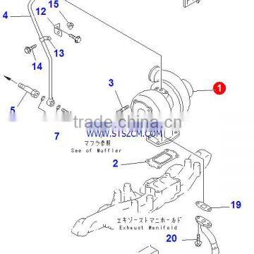 China OEM excavator parts on PC200-6 of engine part turbocharger on sale 6207-81-8331