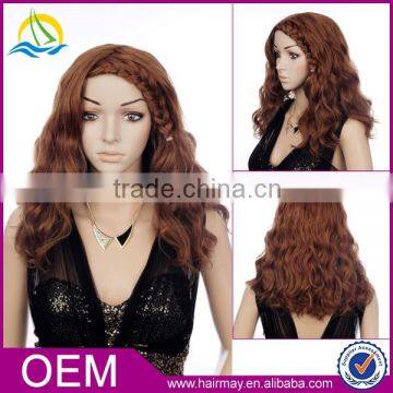 Blonde synthetic box braid jewish wig kinky twist braided lace wig
