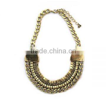 fashion jewelry multi layer chunky necklace