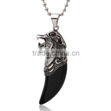 fashion Stainless Steel pendant necklace with leopard