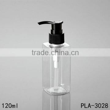 120ml square shape plastic cosmetic airless pump bottle