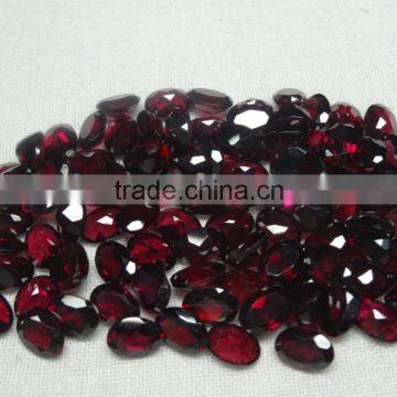 Garnet faceted loose gemstone Oval cut