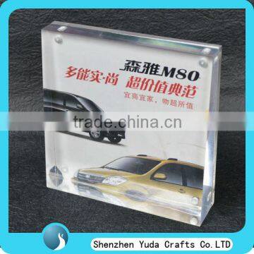 desktop custom square acrylic printed car photo frame plexiglass car picture frame with magnet