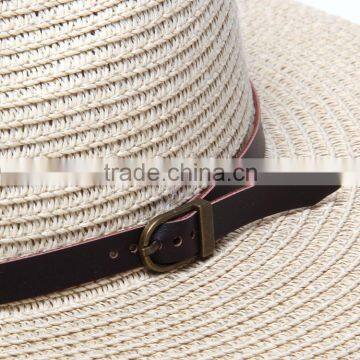 2016 Simple Belt Paper Straw Panama Fedora Hats photo-3