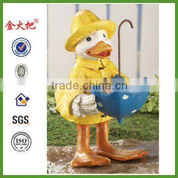 Resin Rainy Day Duck Garden Birdfeeder Figurine