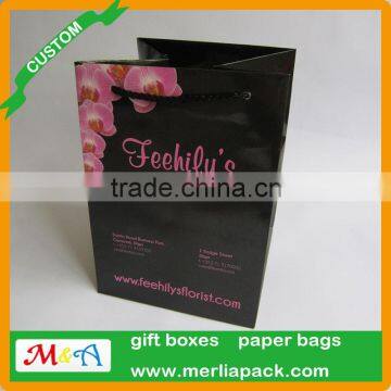 Fresh Flower Paper Bags Flat bottom Floral wedding party favour treat bags