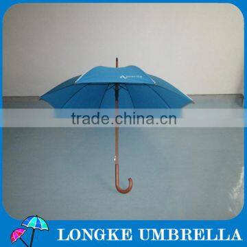 Zhejiang Umbrella Manufacturer Custom Design Wooden Handle Umbrella With White Border