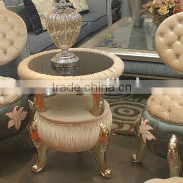 high back design fabric pumpkin stool coffee table set