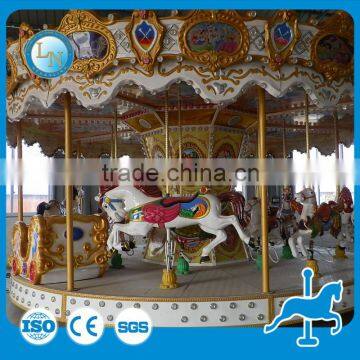 Park carnival playground carousel horses amusement ride merry go round