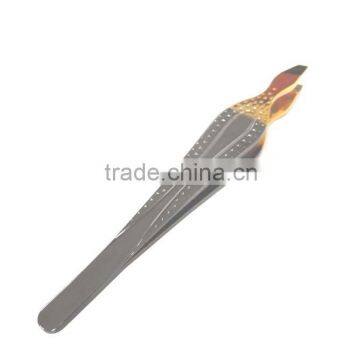 Gold plating and electrophoresis stainless steel good quality slanted tweezer
