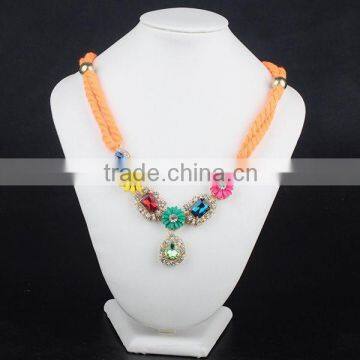 Browse Flowers Gem Sweater Chain Necklace,necklace Jewelry photo-2