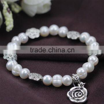 7mm A Grade Elastic Potato Beautiful Natural Flower Girl Pearl Bracelet photo-3