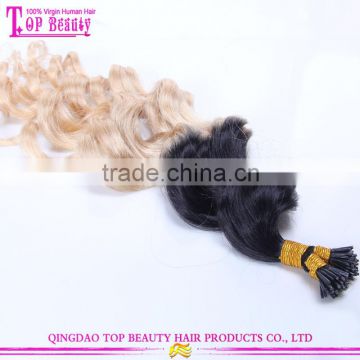 Hot selling I tip brazilian hair extension #1b #22 i tip hair extension kinky curly