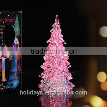 Colorful Changing Desk Decor LED Ice Crystal Christmas Tree Night Light