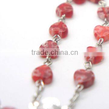 Glaze Small Heart Rosary,religious Rosary Decate , Glass Beaded Rosary photo-4