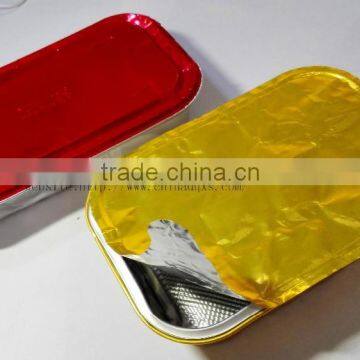 Golden color aluminum foil container with PP heat sealing