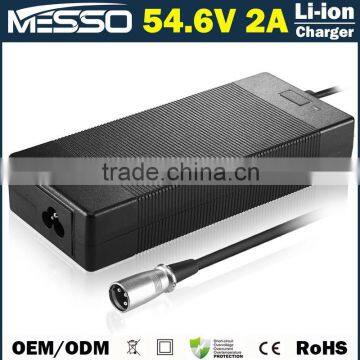 54.6V 2A Li-ion Battery Charger 100-240V 50-60Hz Charger 54.6V 2A Lithium Battery Charger