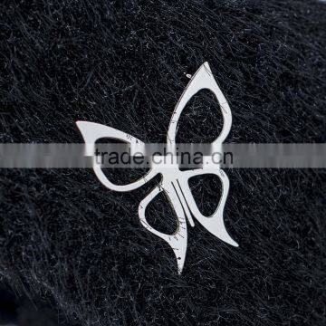 Fashion stainless steel 316l custom butterfly rhinestone brooch for ladies