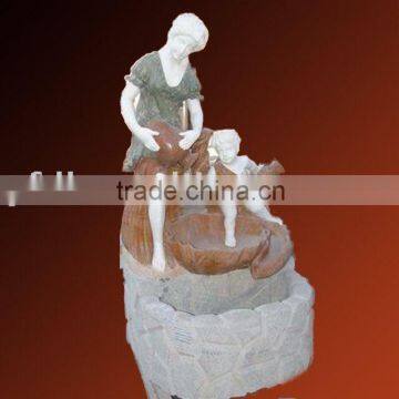 Hand carved marble figure fountain