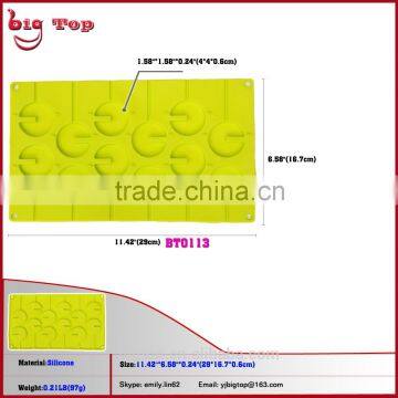 BT0113 Silicone Bakeware Kitchen Accessory Baking Tools 3D Built-up Round Shape Chocolate Lollipop Molds