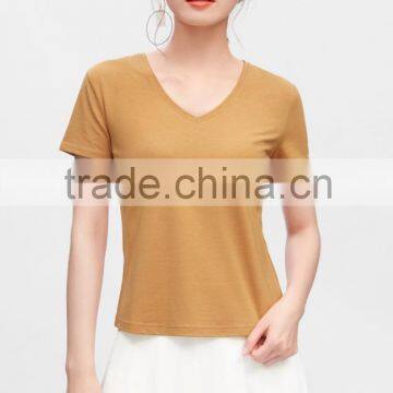 Wholesale Simple Pure Color Women Summer T-shirt With Shortsleeves photo-4