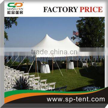 5% discount double Waterproof PVC fabric used canvas high peak wedding pole tents for sale 60 feet x 60 feet