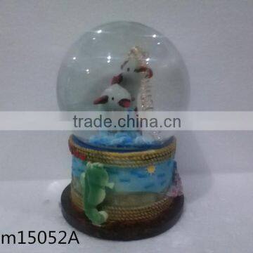 Polyresin Figurine Marine Animal Musical Snow Globe with light