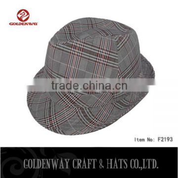 2015 New Elegant Lattice fedora Hats For Women Men