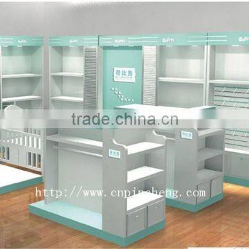 retail wooden furniture kiosk for clothing store shopping mall sales