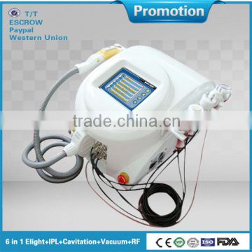 2014 best effective 6 in 1 e-light beauty equipment ce 1023 with Cavitation RF