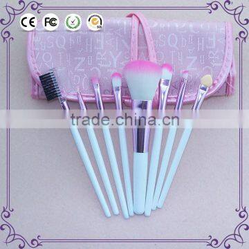 Portable 8pcs beauty makeup brushes cosmetic brush set with belt bag