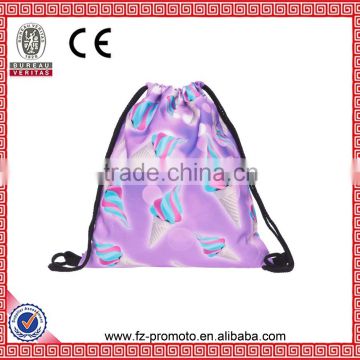 Mix City Purple Ice Cream 3d Print Women's Drawstring Bag Mochila Escolar Sac A Dos Simple Travel Backpacks for Teenage Girls