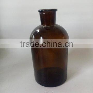 1000ml round shaped huge amber glass empty laboratory Liquid empty bottles with glass caps