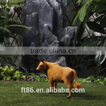 Cow Toy Furry Plush Home Decoration Cow Animal Miniature Figure