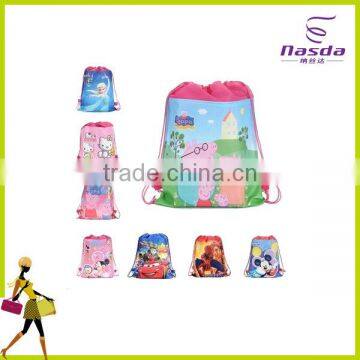 cute drawstring backpack/kid's drawstring backpack/non woven backpack