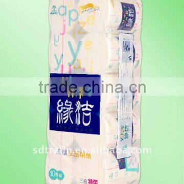 Wheat straw pulp bathroom tissue